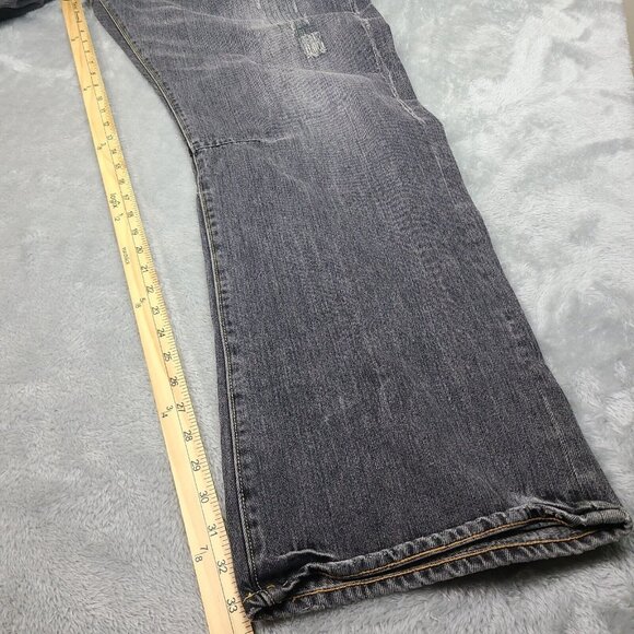 Ed Hardy Denim‎ embroidered black panther head patch leopard jean 40x34 Y2K Rare - Picture 7 of 12